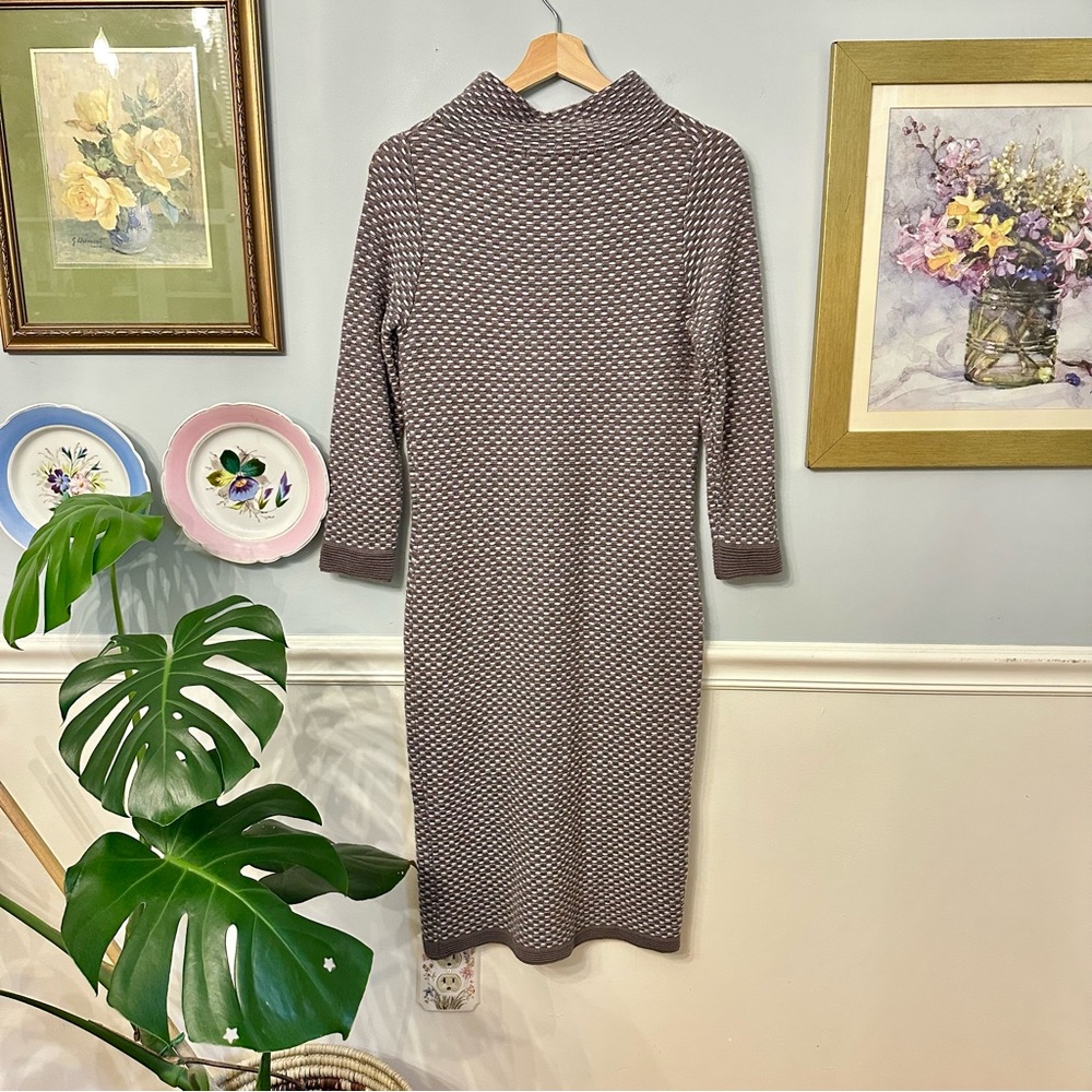 Boden Wool Blend Midi Sweater Dress Size 6 Long Office Cozy Mod Winter Holiday - Picture 4 of 10